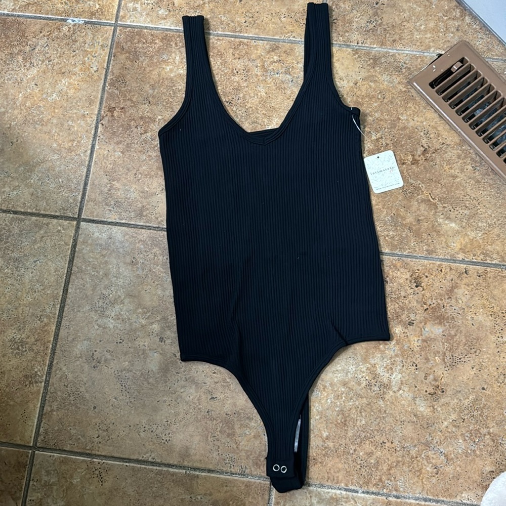 NWOT Free people ribbed seamless bodysuit black NWT